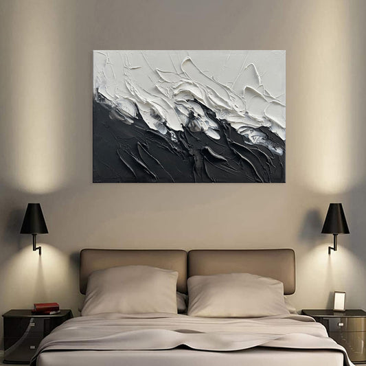 Tableau Abstrait Couteau Noir & Blanc