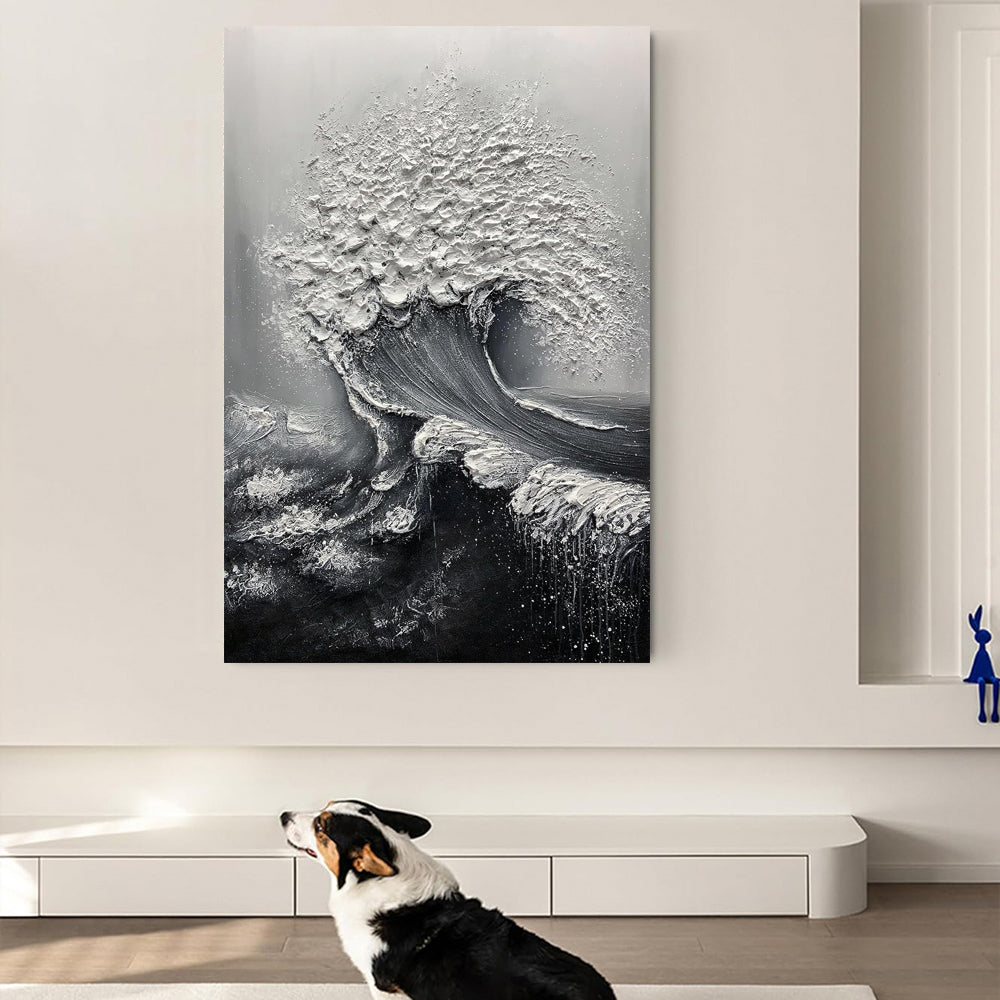 Tableau Vague Océan 3D – Huile sur Toile