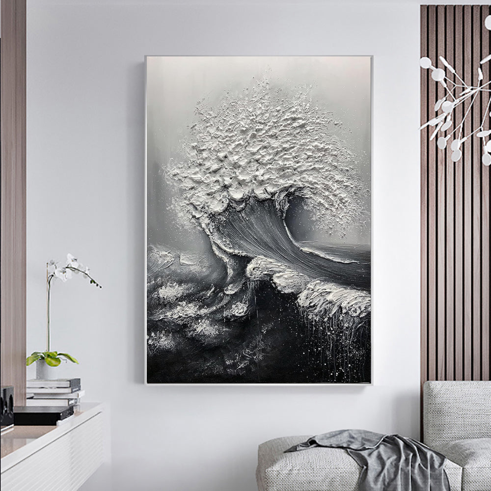 Tableau Vague Océan 3D – Huile sur Toile