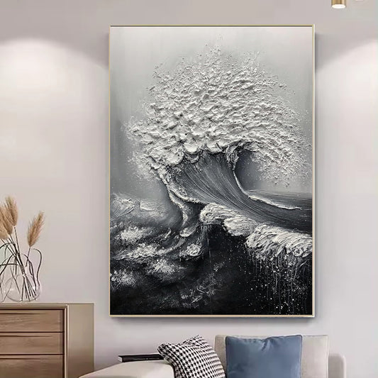 Tableau Vague Océan 3D – Huile sur Toile