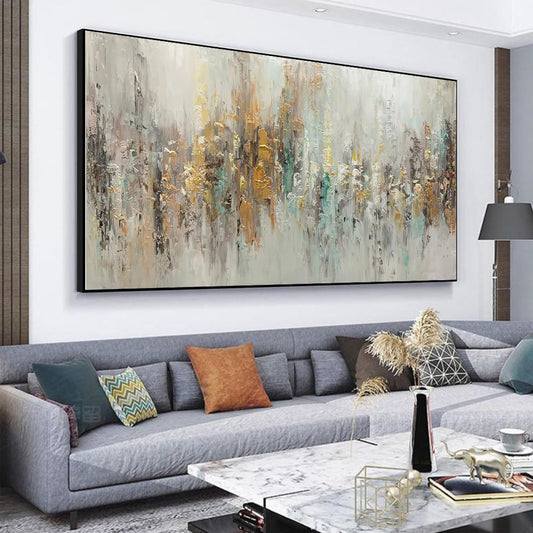 Tableau Abstrait Luxe Horizontal – Huile sur Toile