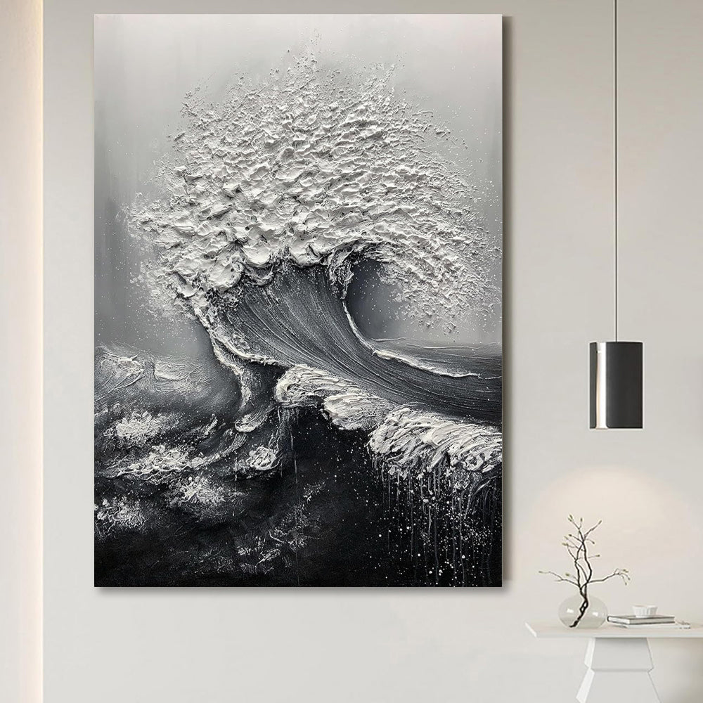 Tableau Vague Océan 3D – Huile sur Toile