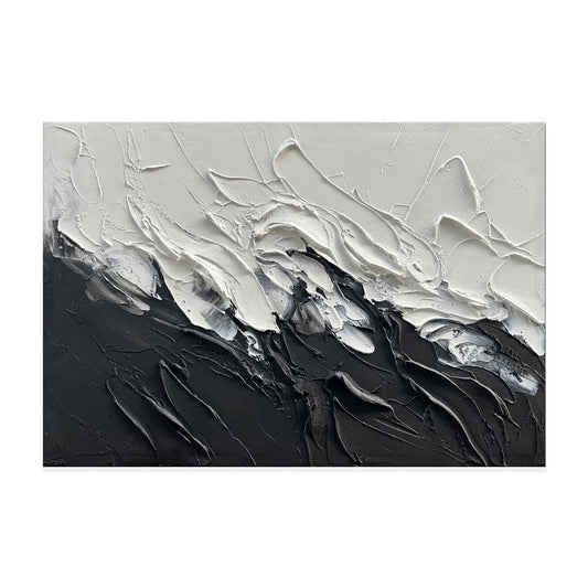 Tableau Abstrait Couteau Noir & Blanc